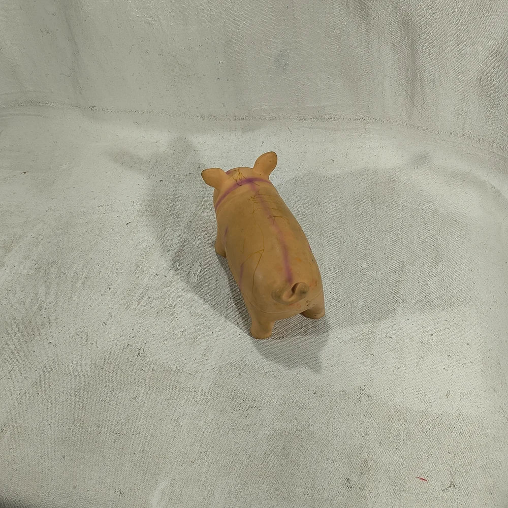 Vintage Pink Squeaky Grunting Pig Dog Toy